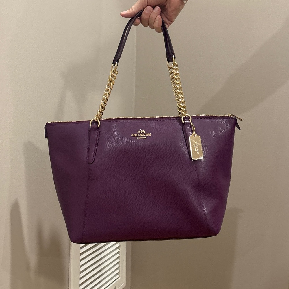 Purple Coach Bag Leather